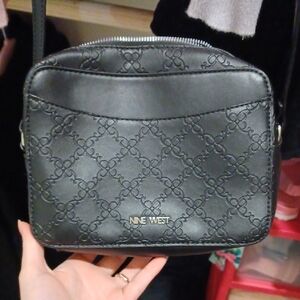 Nine West Embossed Black Shoulder Bag